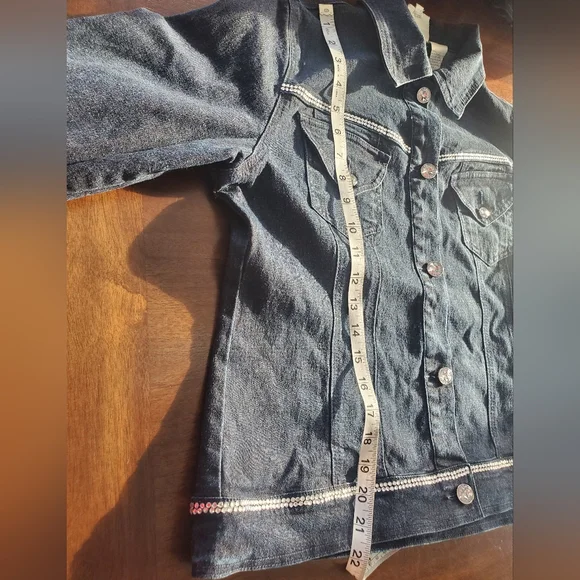 Dg2 Rhinestone Jean Jacket Size Small - Picture 10 of 10